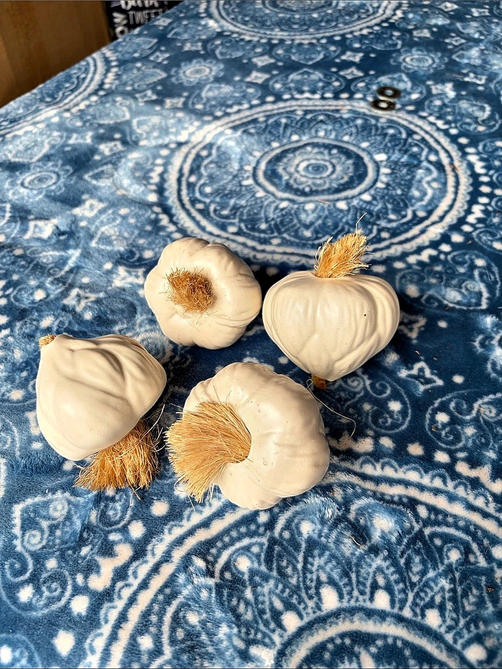 Decorative Garlic Bulb Set in White